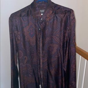 Salvatore Ferragamo Purple Paisley Dress Shirt